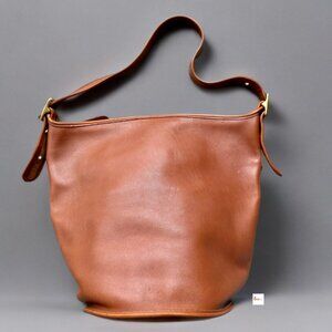 Vintage Coach Brown British Tan Duffle Sac XL Bucket Bag 9085 USA